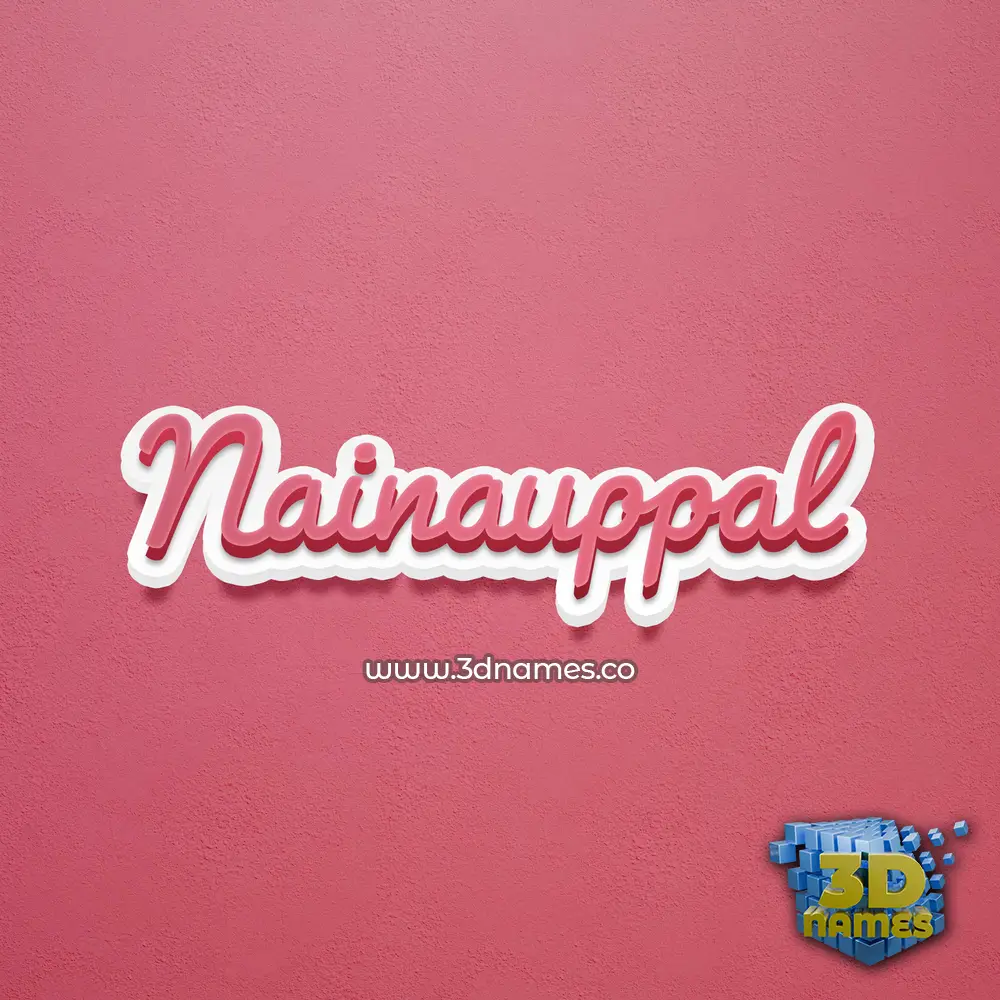 nainauppal in Red Scribble style - 3D name wallpaper