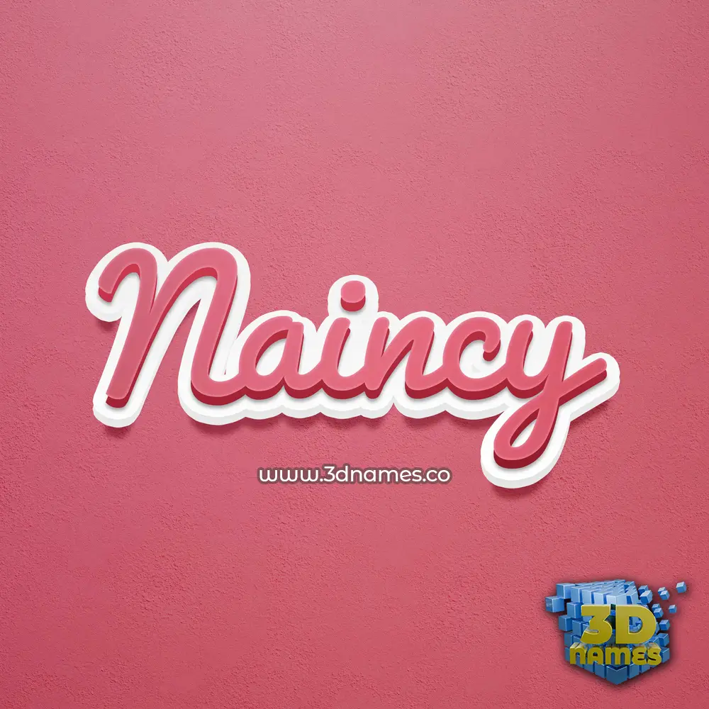 naincy in Red Scribble style - 3D name wallpaper