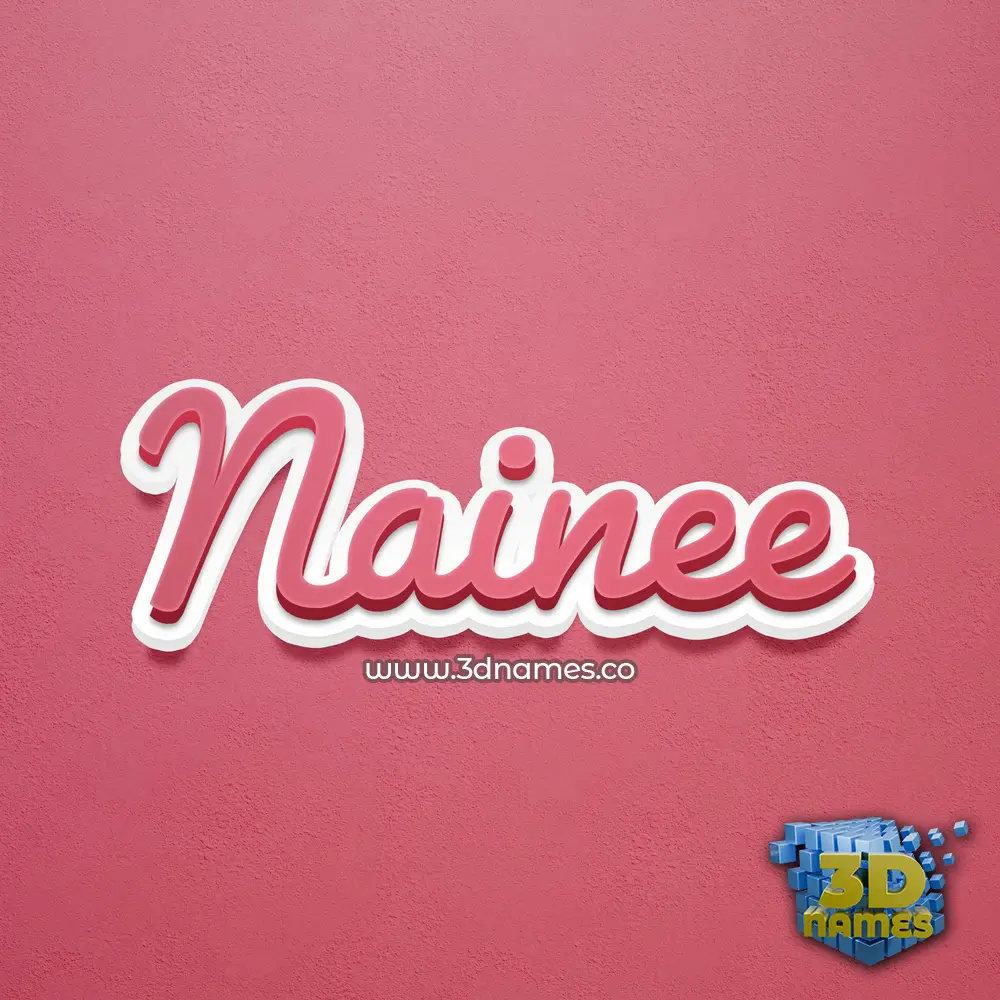 nainee in Red Scribble style - 3D name wallpaper