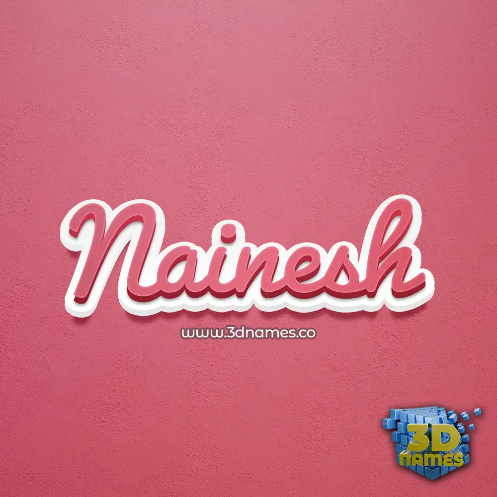 nainesh in Red Scribble style - 3D name wallpaper