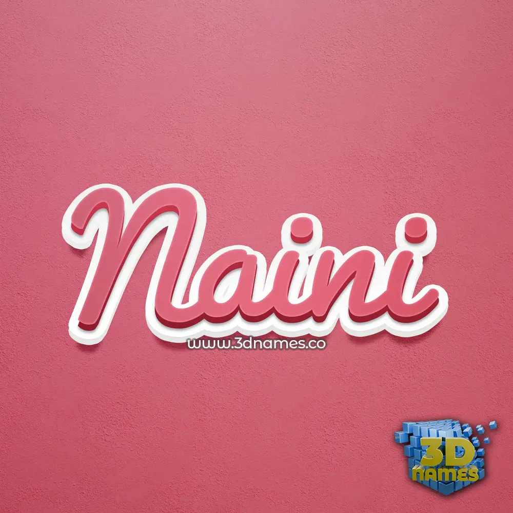 naini in Red Scribble style - 3D name wallpaper