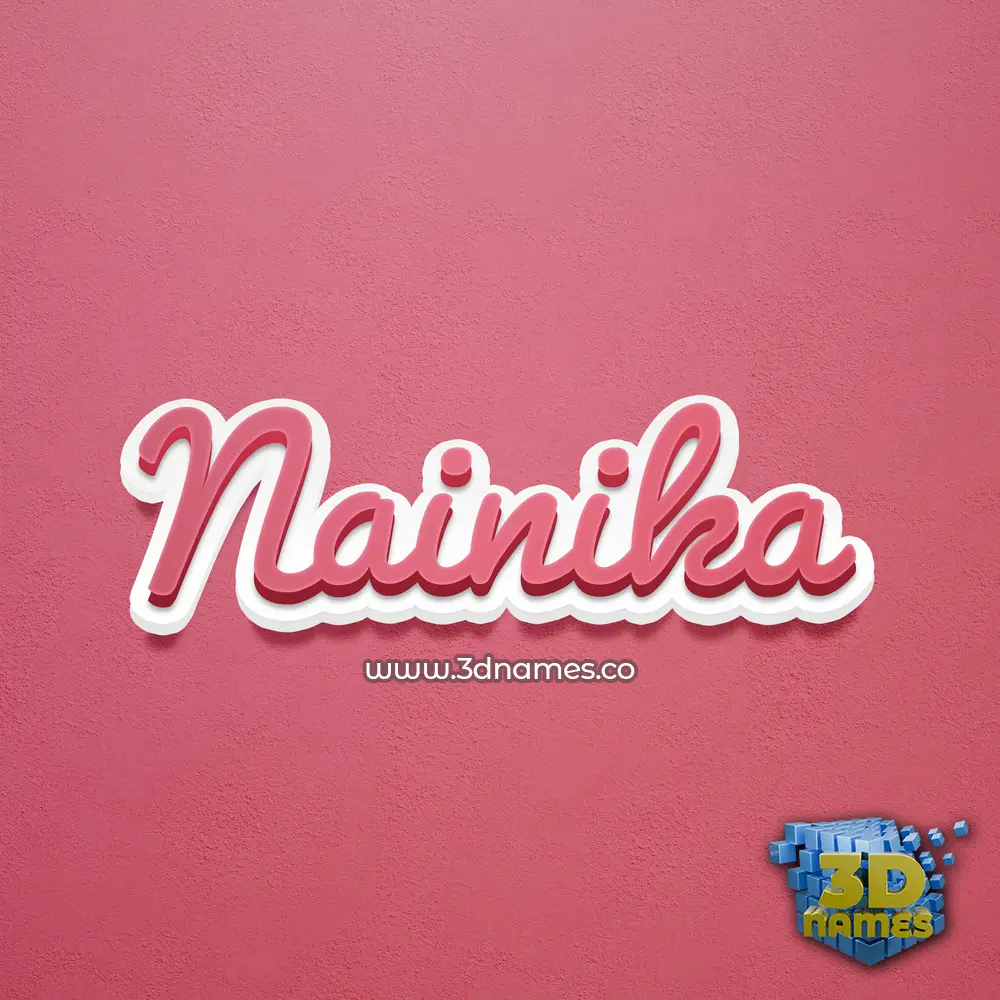 nainika in Red Scribble style - 3D name wallpaper