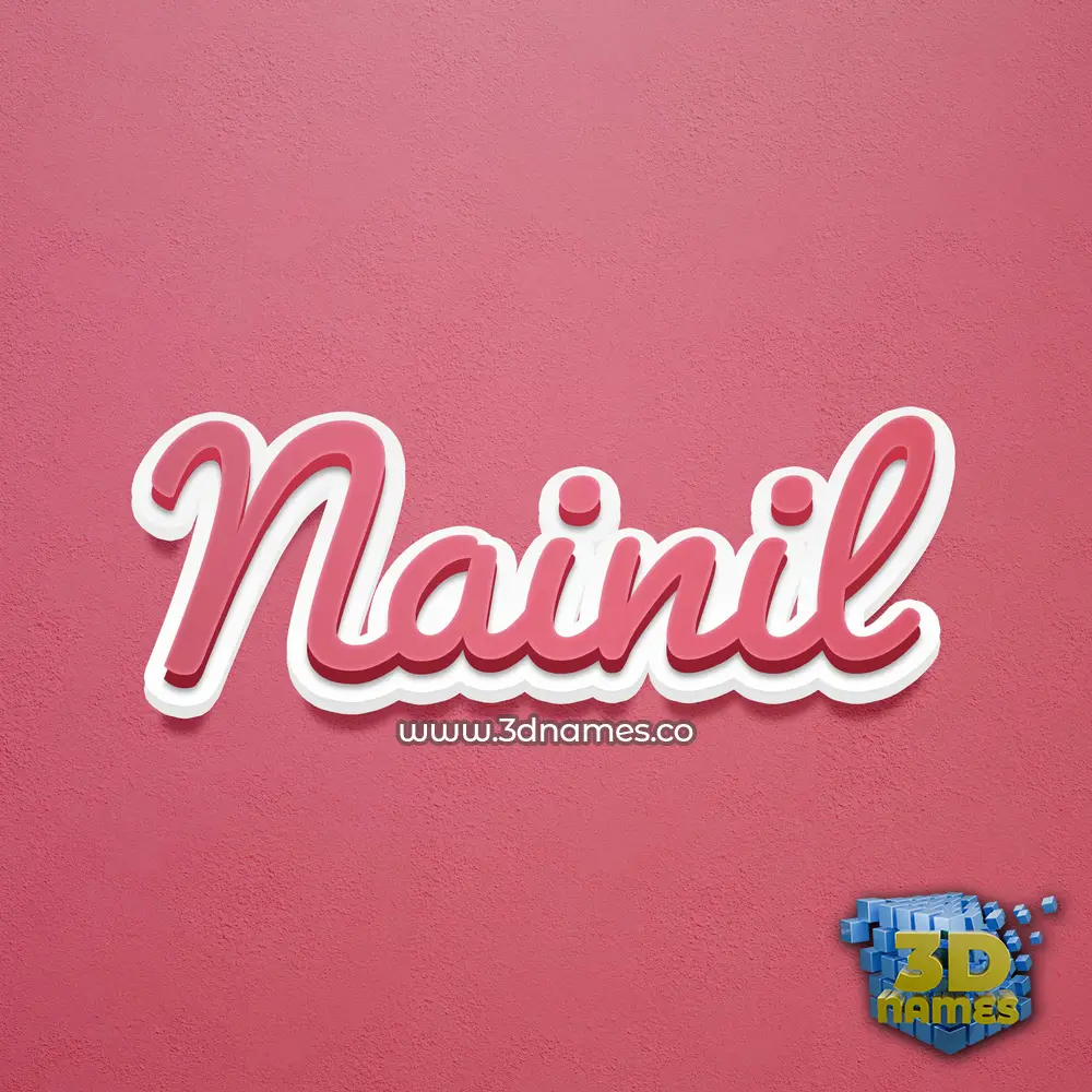 nainil in Red Scribble style - 3D name wallpaper