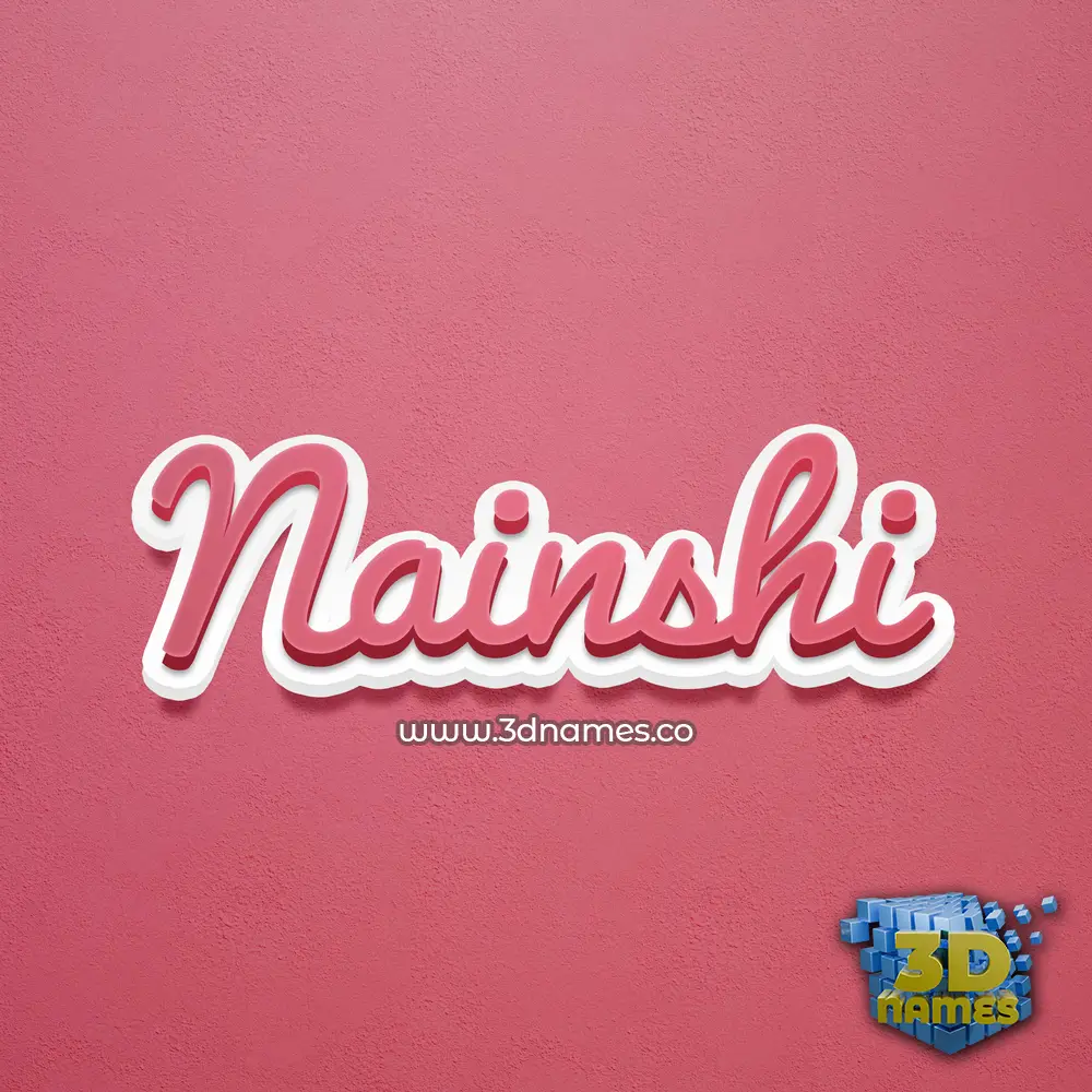 nainshi in Red Scribble style - 3D name wallpaper