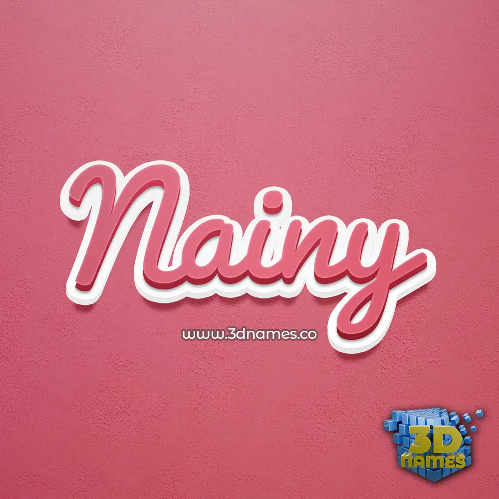 nainy in Red Scribble style - 3D name wallpaper
