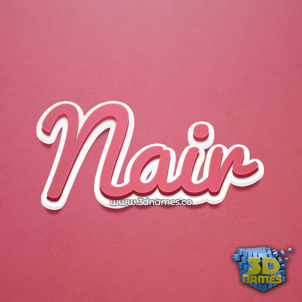 nair in Red Scribble style - 3D name wallpaper