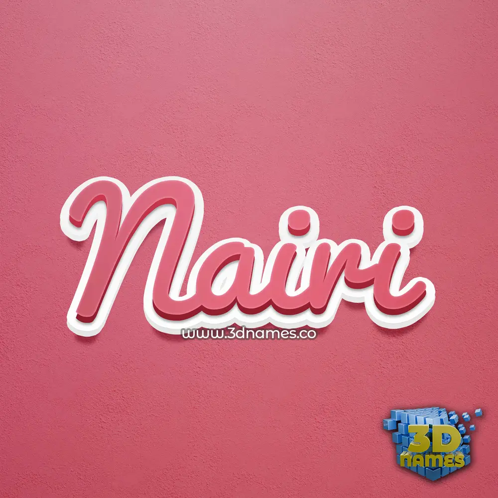 nairi in Red Scribble style - 3D name wallpaper