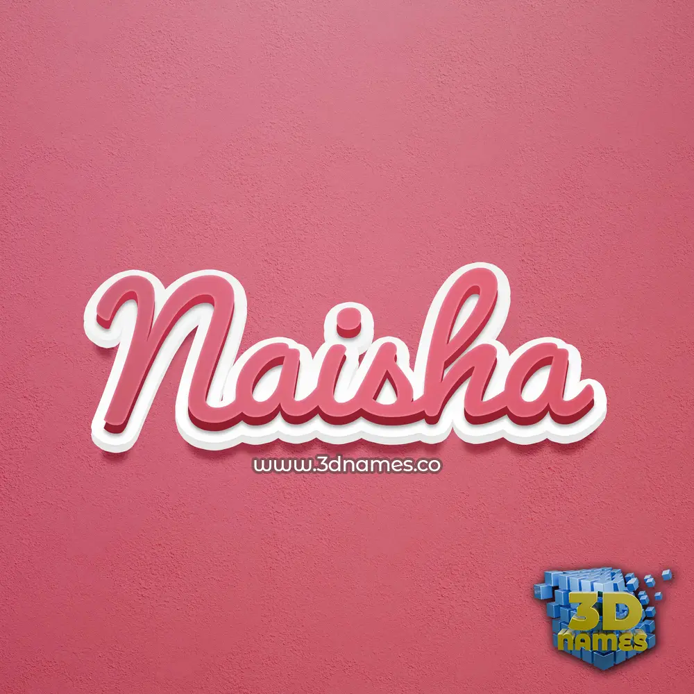 naisha in Red Scribble style - 3D name wallpaper