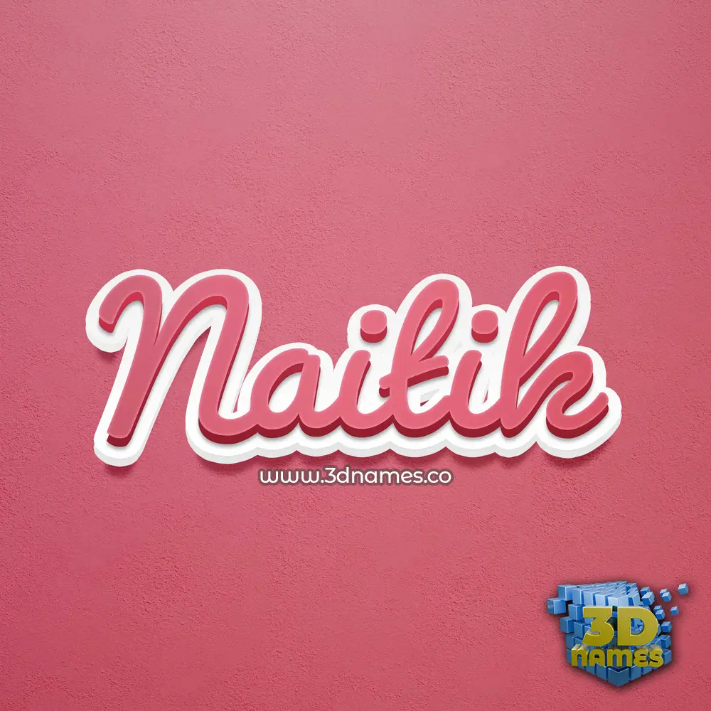naitik in Red Scribble style - 3D name wallpaper