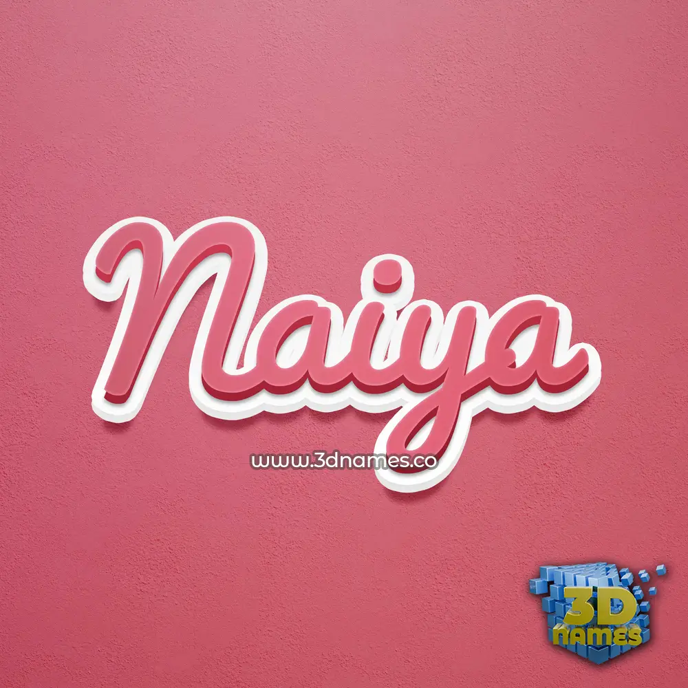 naiya in Red Scribble style - 3D name wallpaper