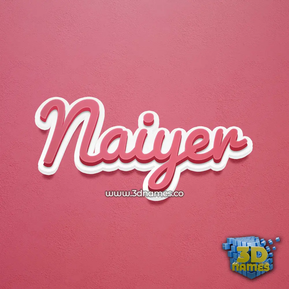 naiyer in Red Scribble style - 3D name wallpaper