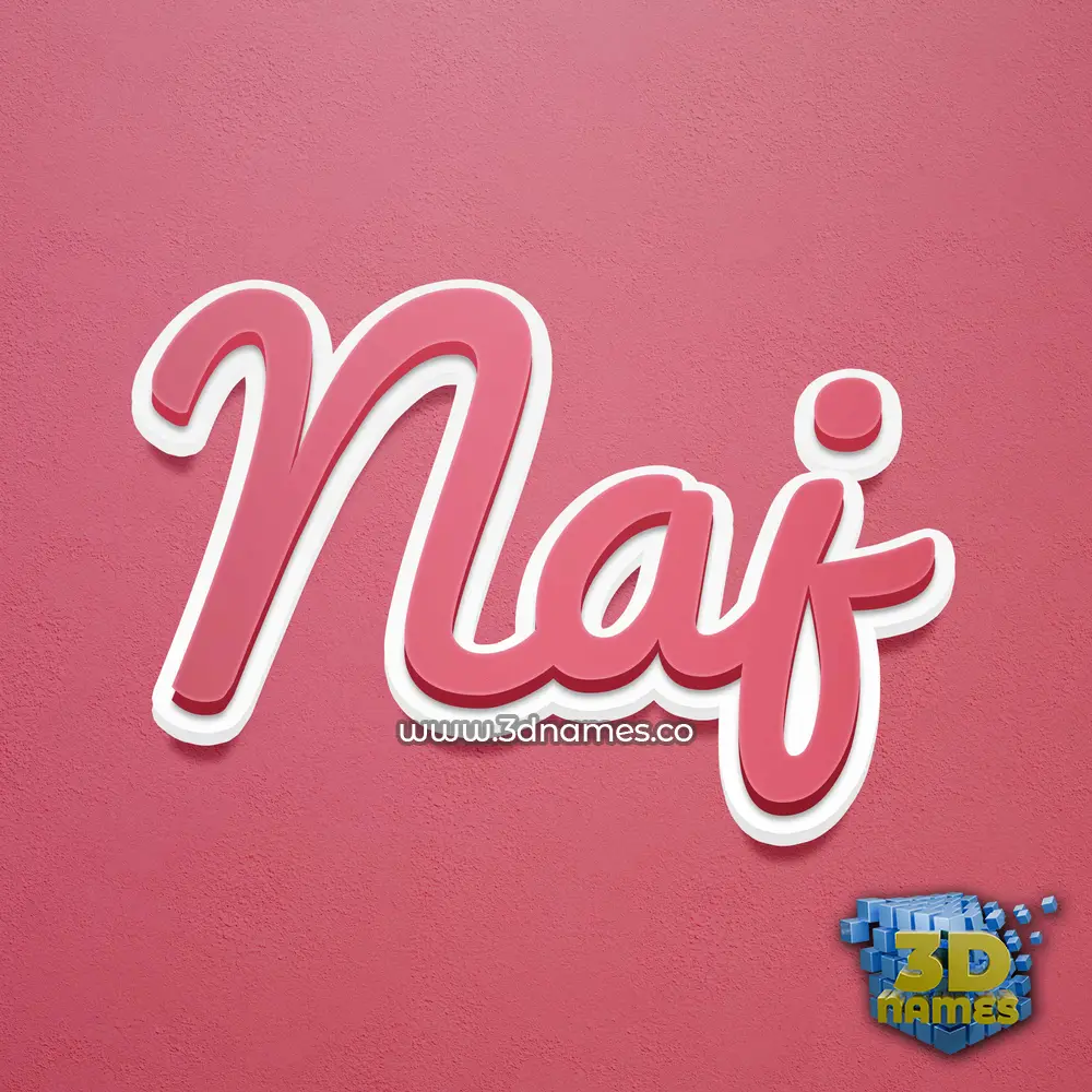 naj in Red Scribble style - 3D name wallpaper