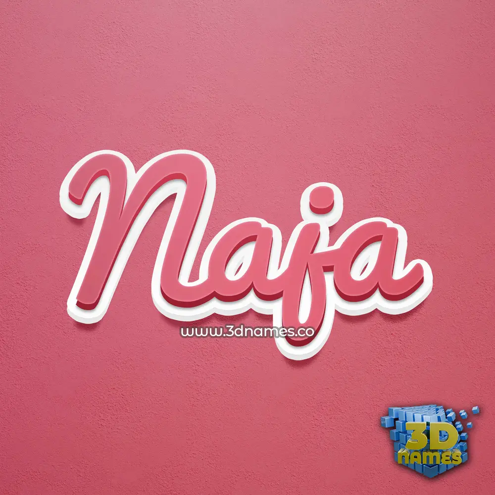naja in Red Scribble style - 3D name wallpaper