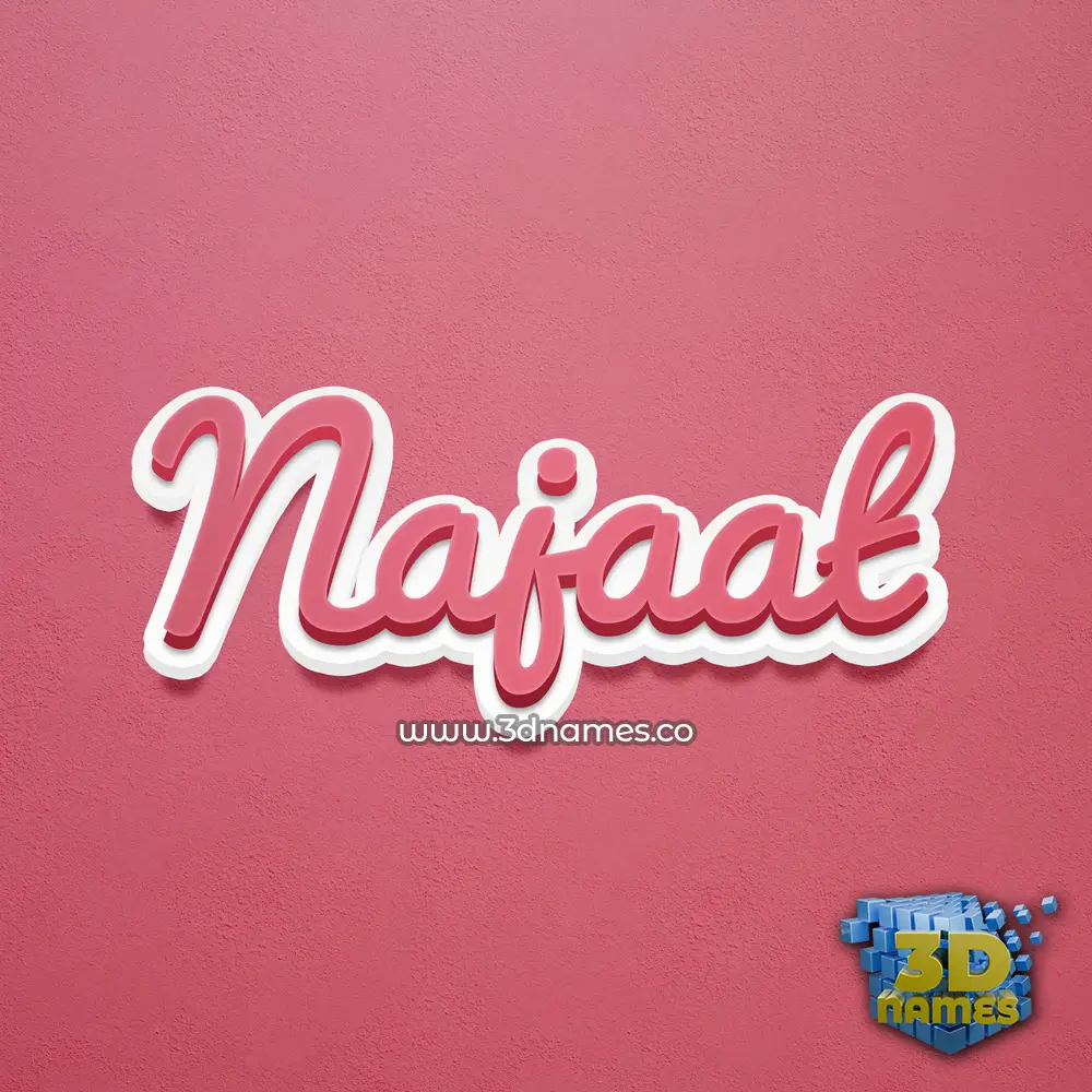 najaat in Red Scribble style - 3D name wallpaper