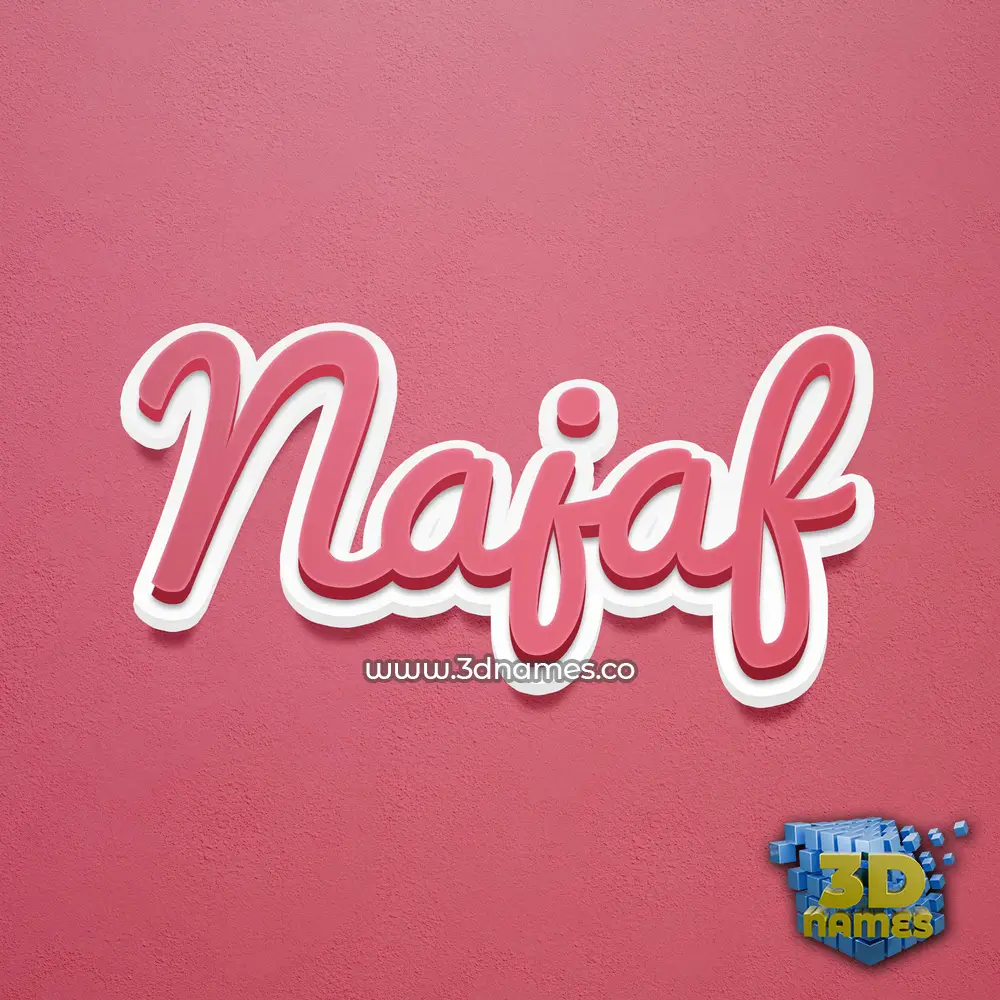 najaf in Red Scribble style - 3D name wallpaper