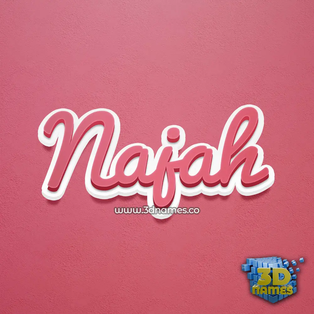 najah in Red Scribble style - 3D name wallpaper