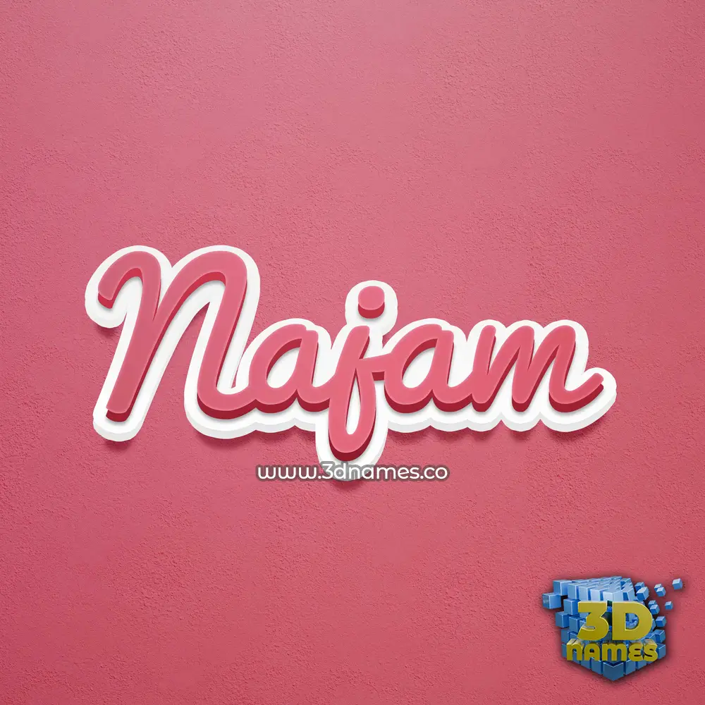 najam in Red Scribble style - 3D name wallpaper