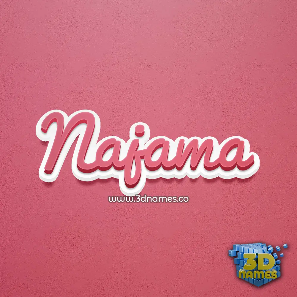 najama in Red Scribble style - 3D name wallpaper