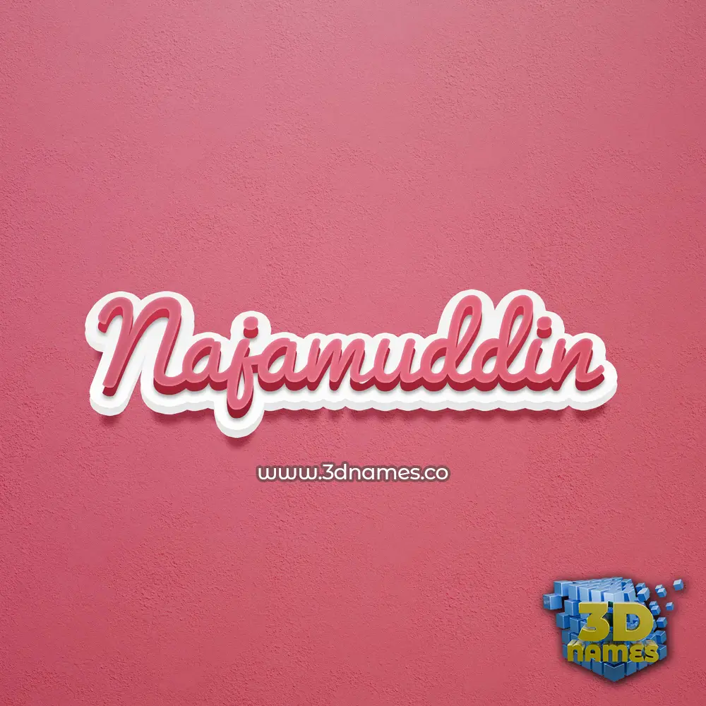 najamuddin in Red Scribble style - 3D name wallpaper