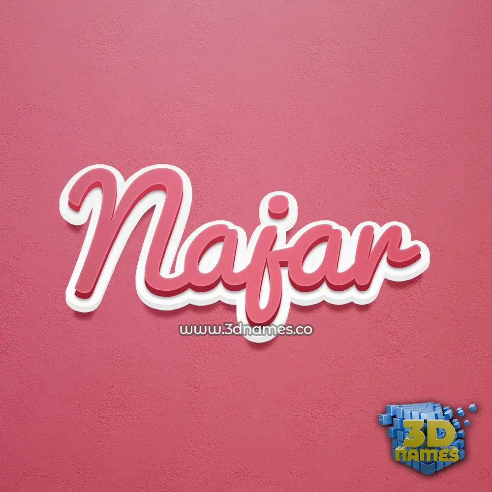 najar in Red Scribble style - 3D name wallpaper