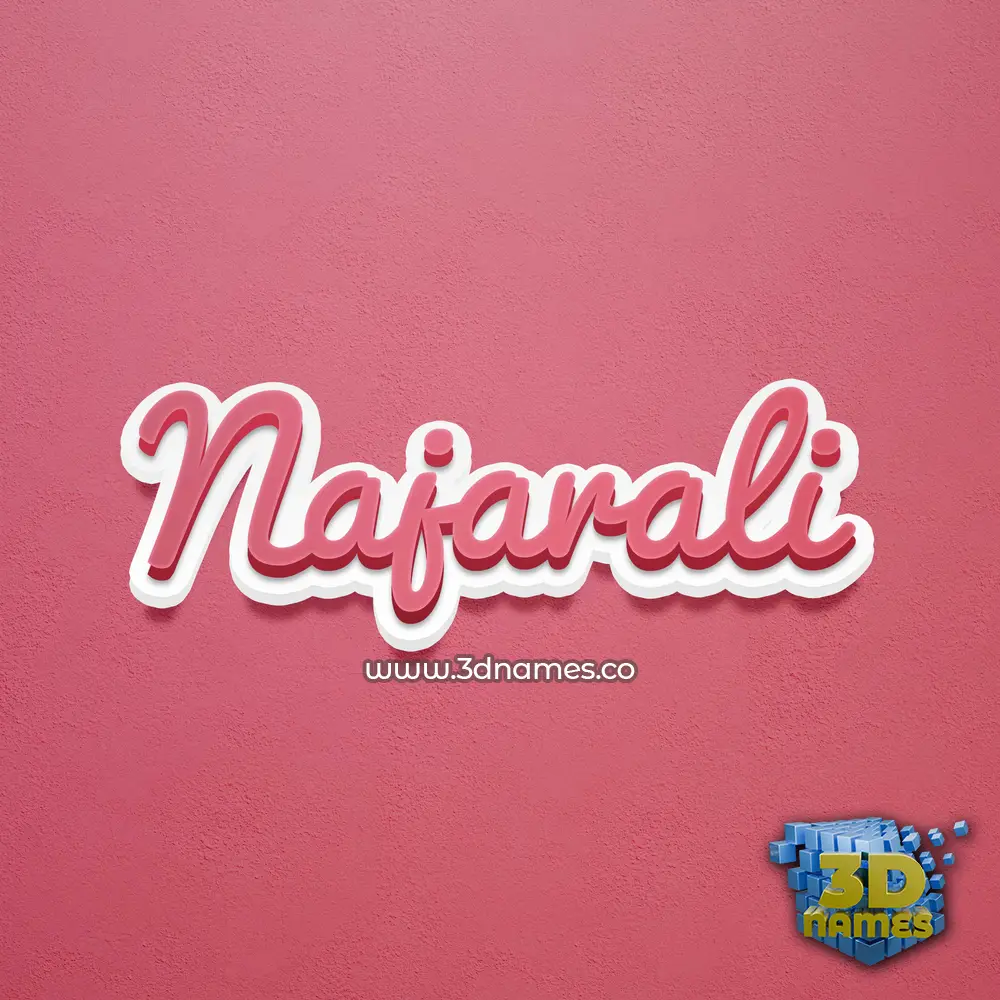 najarali in Red Scribble style - 3D name wallpaper