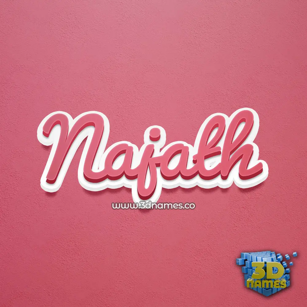 najath in Red Scribble style - 3D name wallpaper