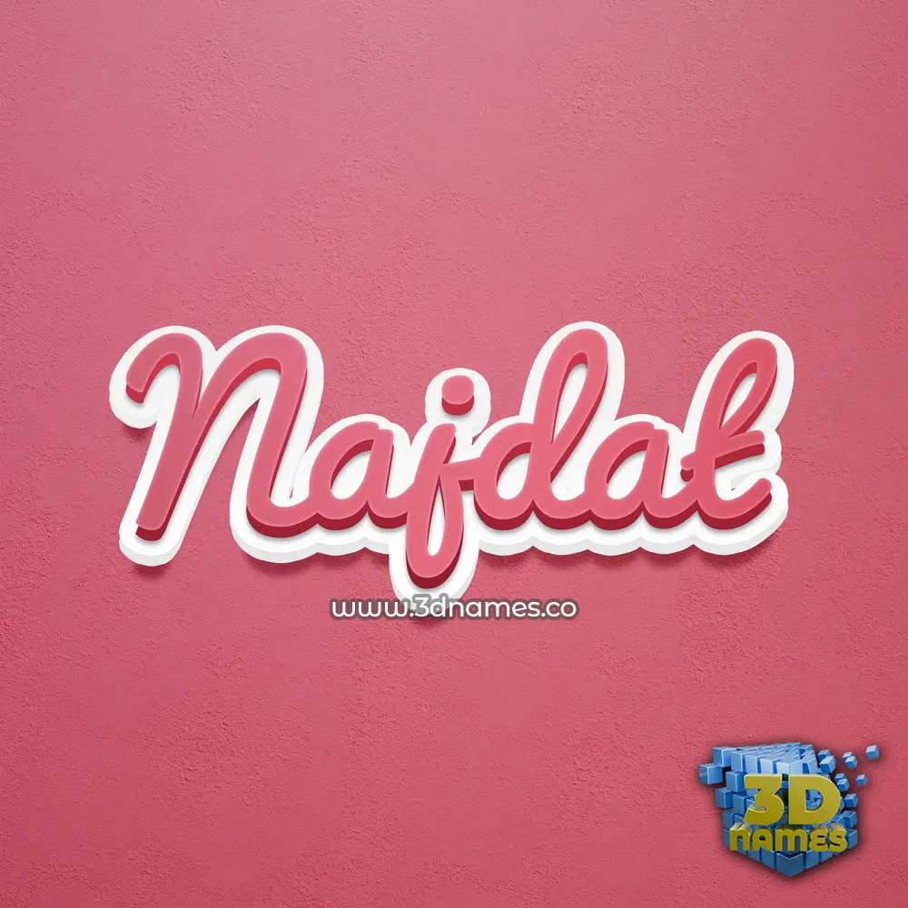 najdat in Red Scribble style - 3D name wallpaper