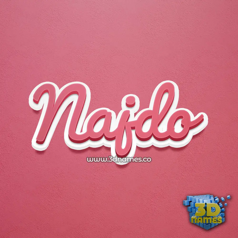 najdo in Red Scribble style - 3D name wallpaper