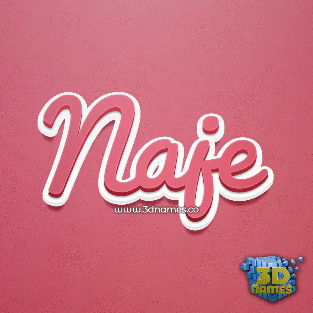 naje in Red Scribble style - 3D name wallpaper