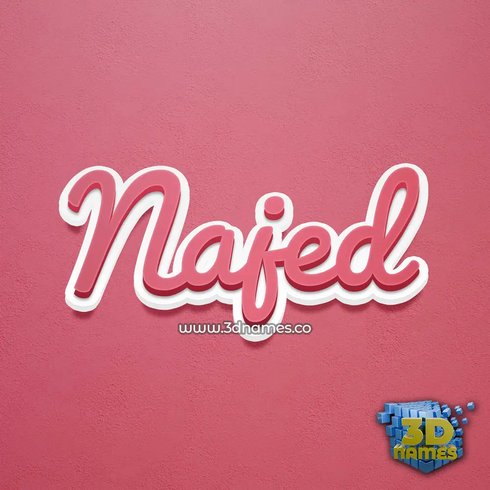 najed in Red Scribble style - 3D name wallpaper