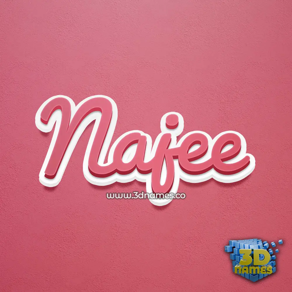 najee in Red Scribble style - 3D name wallpaper