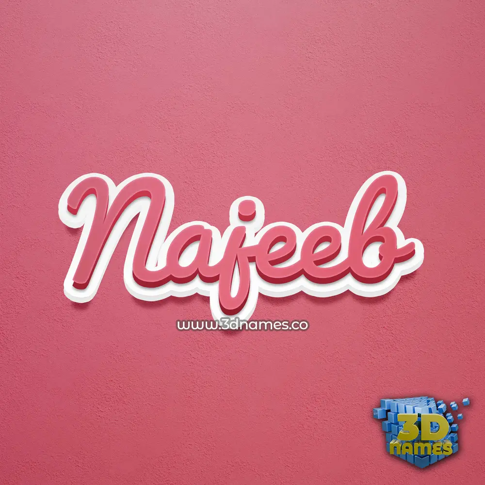 najeeb in Red Scribble style - 3D name wallpaper