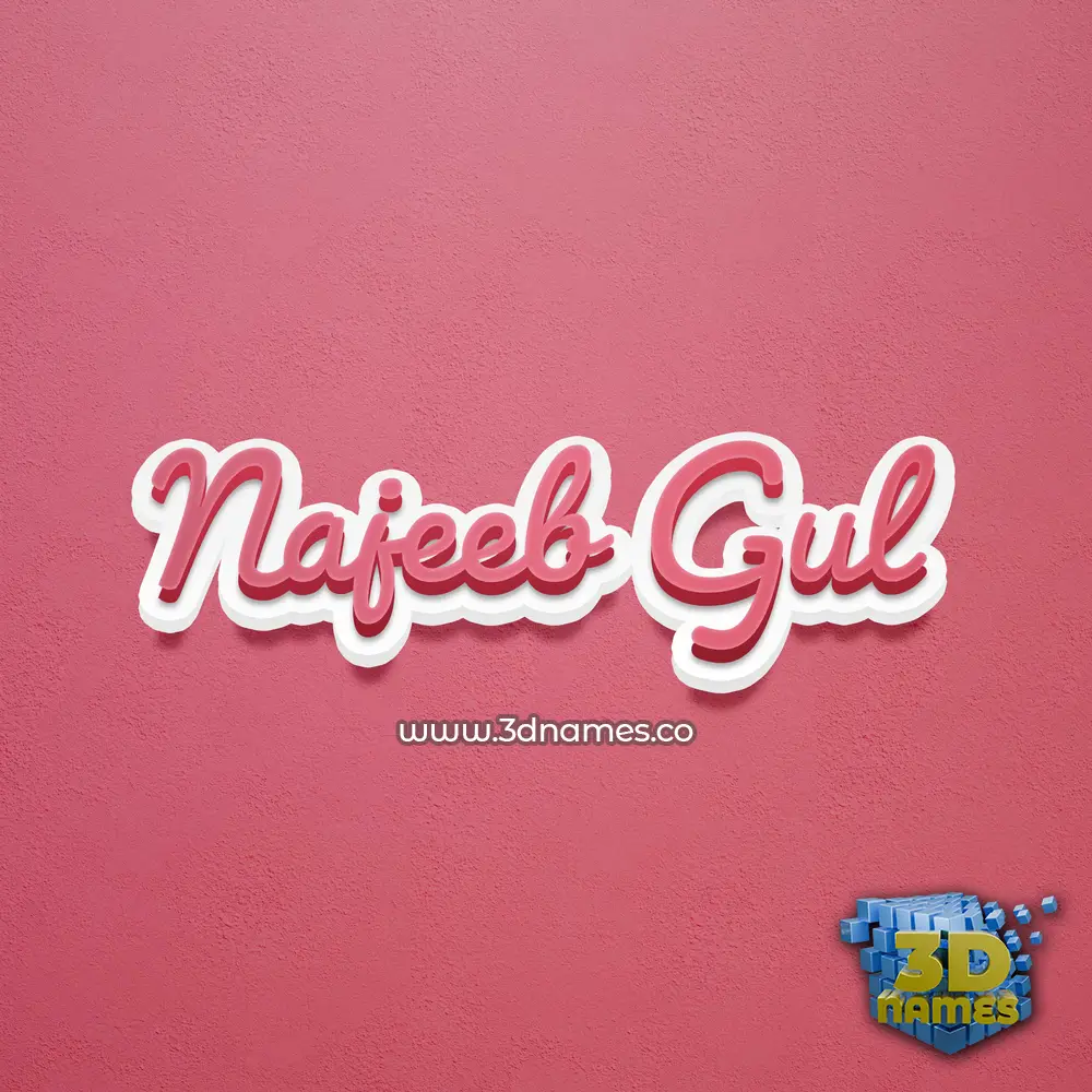 najeeb gul in Red Scribble style - 3D name wallpaper