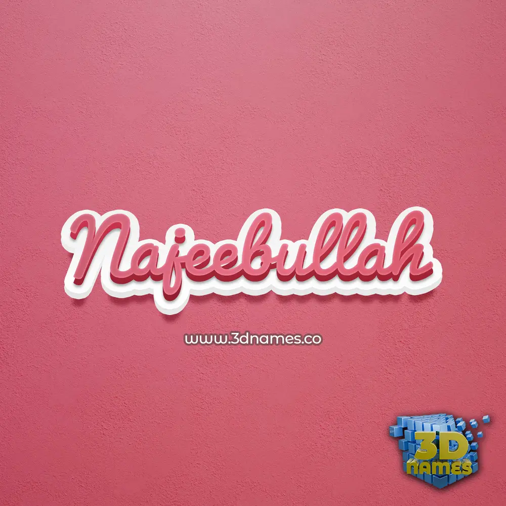 najeebullah in Red Scribble style - 3D name wallpaper