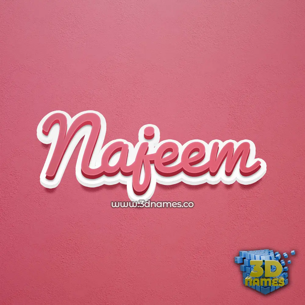 najeem in Red Scribble style - 3D name wallpaper