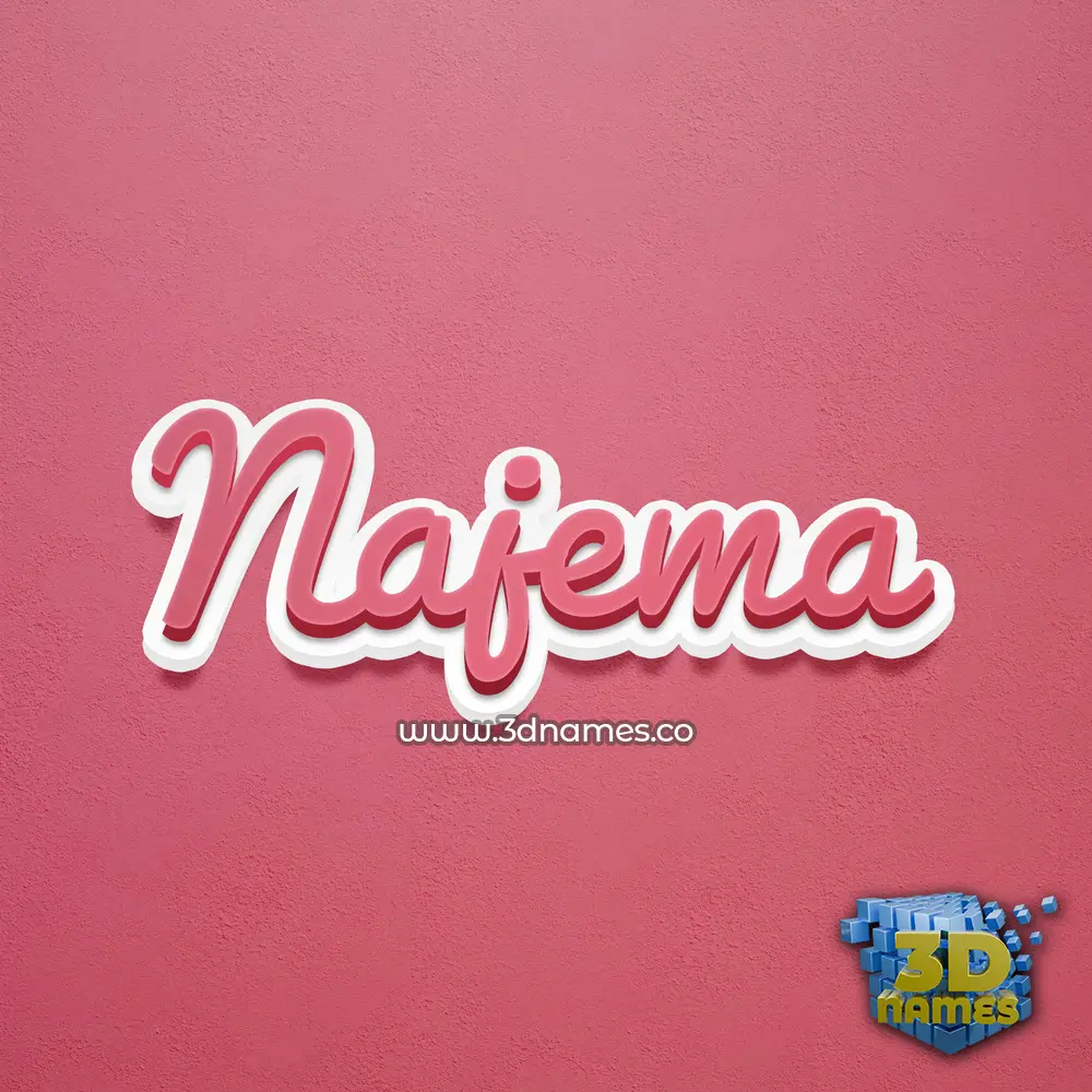 najema in Red Scribble style - 3D name wallpaper