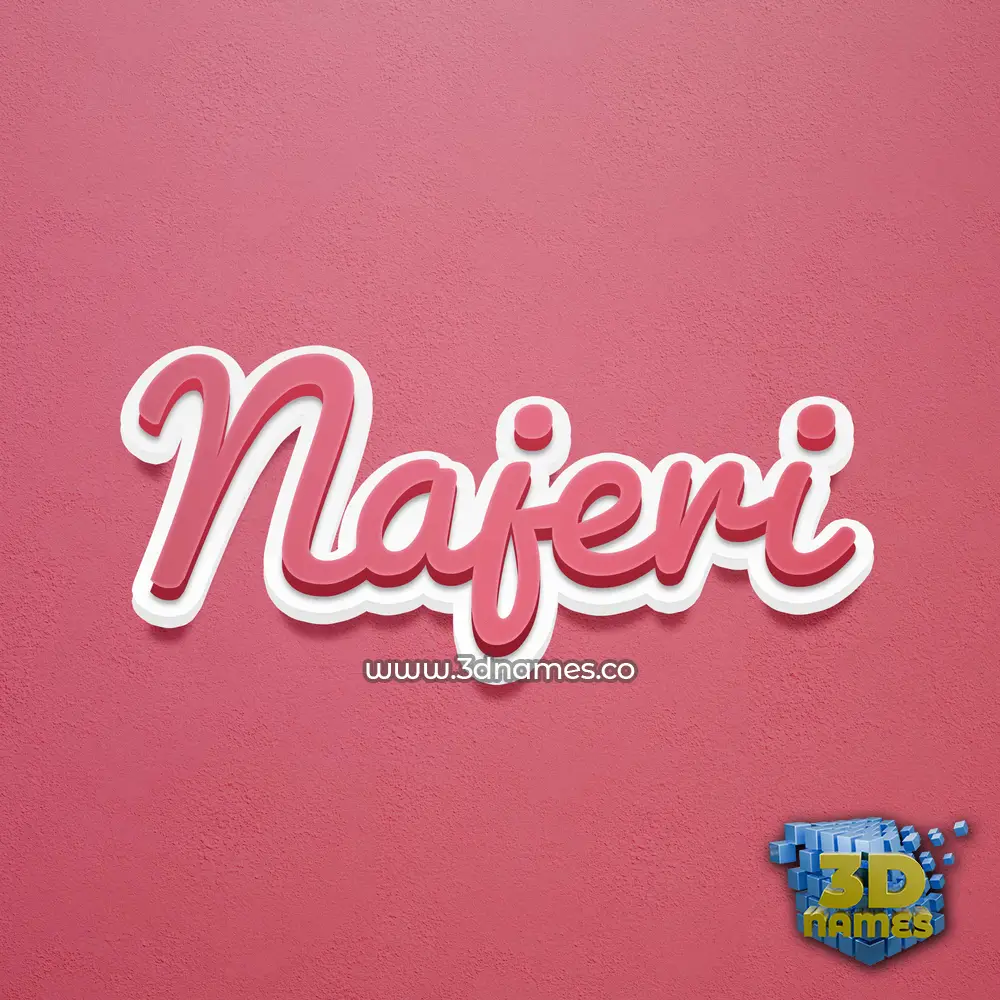 najeri in Red Scribble style - 3D name wallpaper