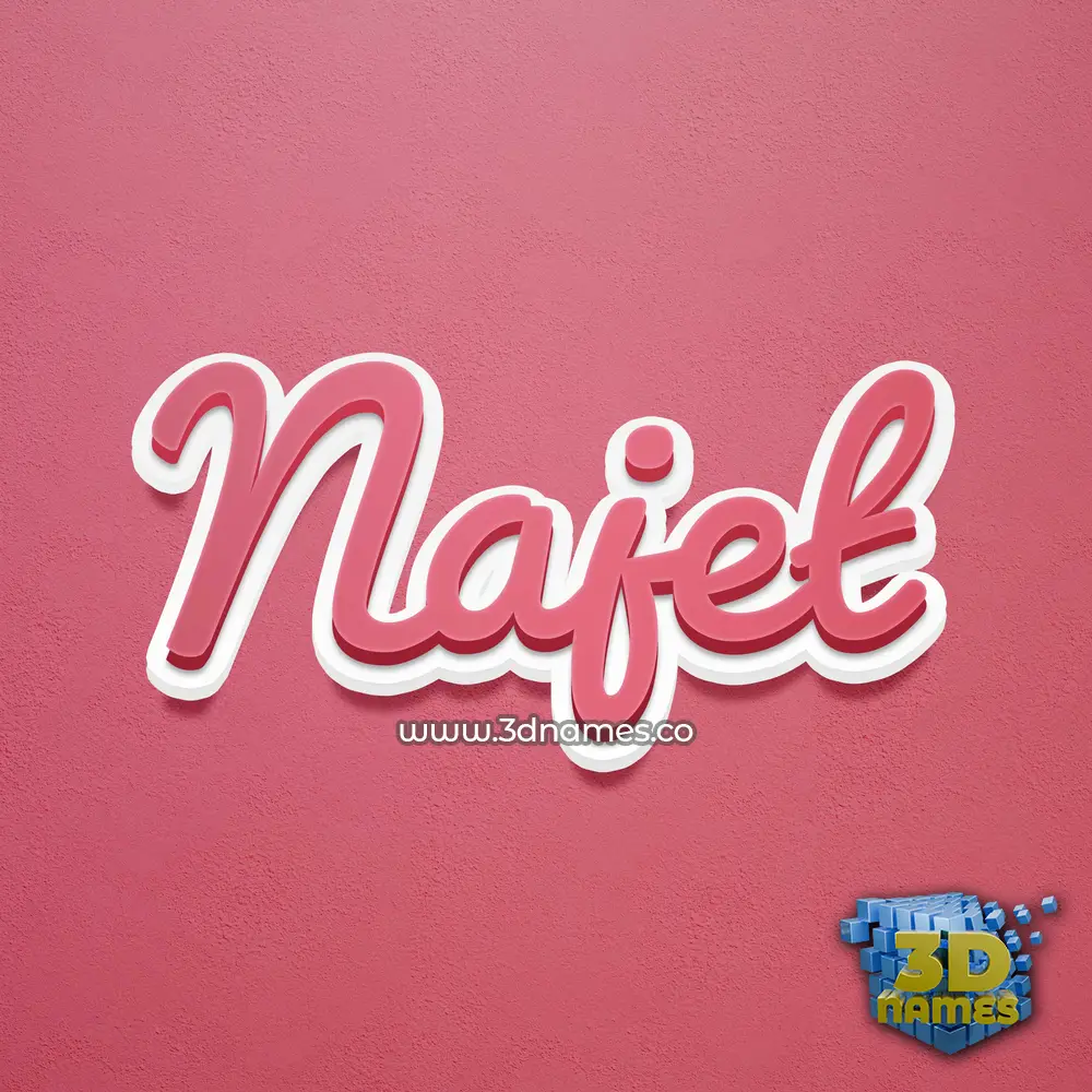 najet in Red Scribble style - 3D name wallpaper