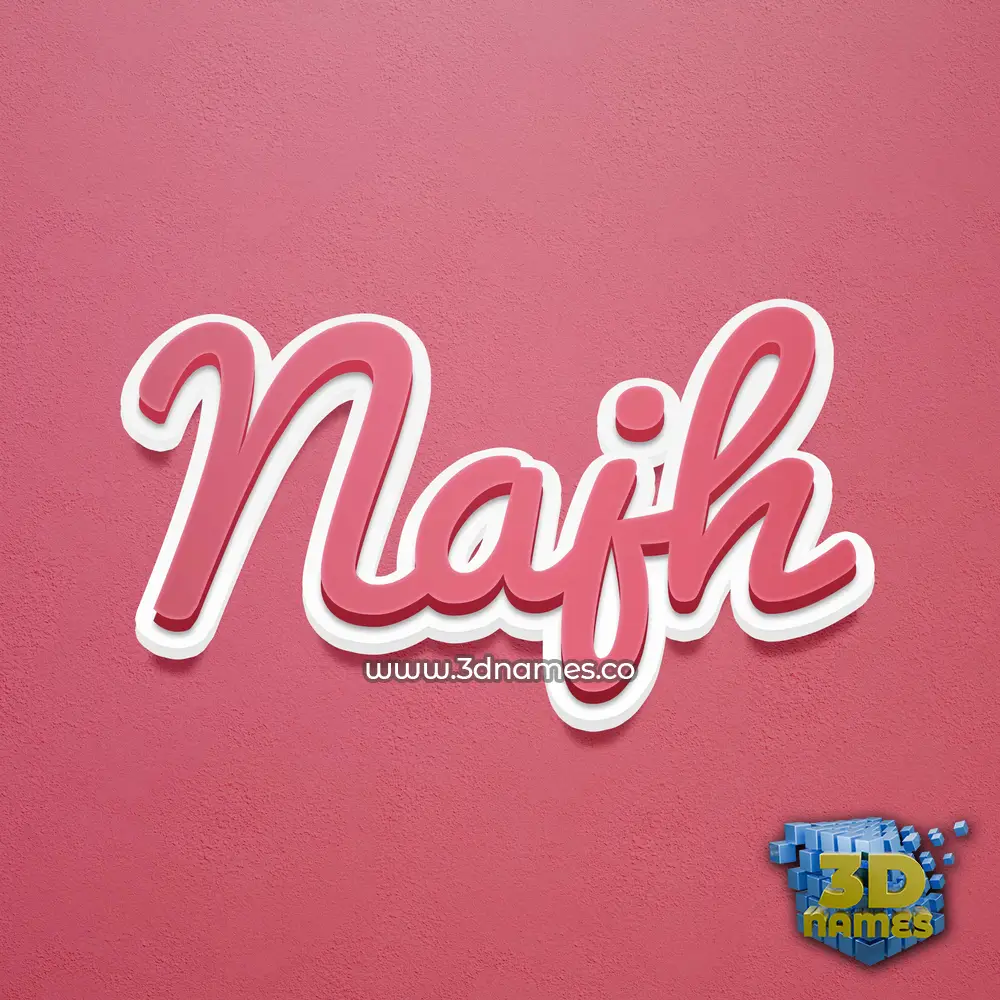 najh in Red Scribble style - 3D name wallpaper