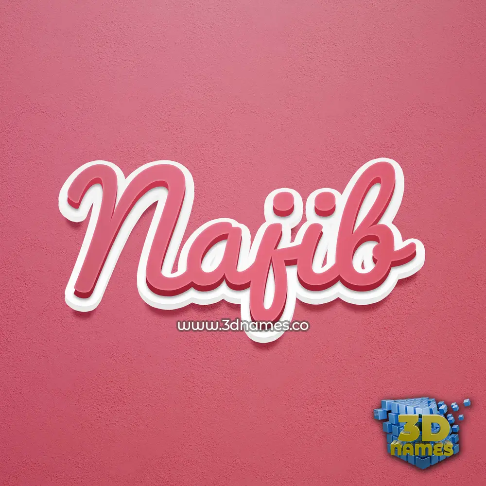 najib in Red Scribble style - 3D name wallpaper
