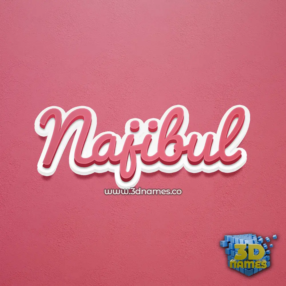 najibul in Red Scribble style - 3D name wallpaper