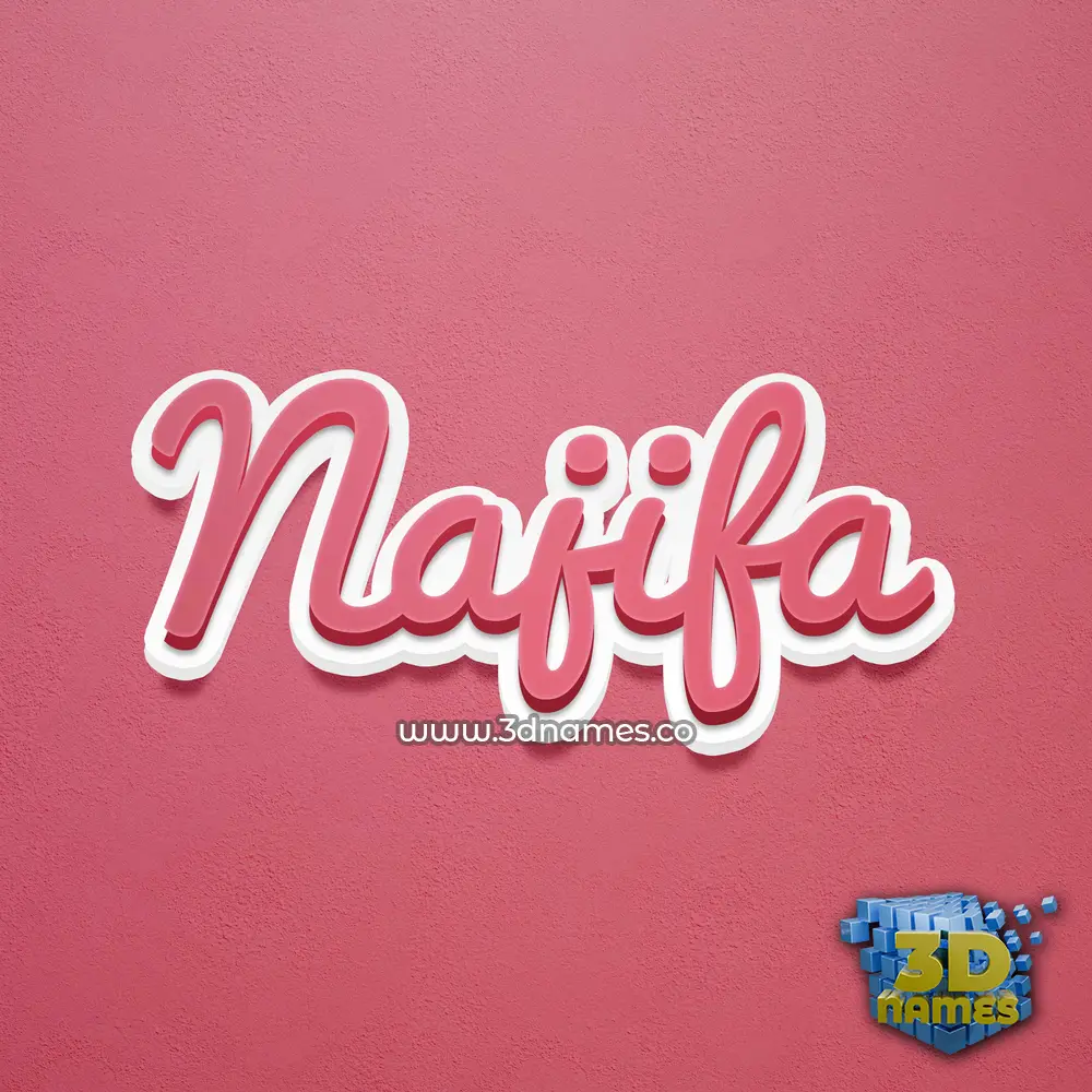 najifa in Red Scribble style - 3D name wallpaper