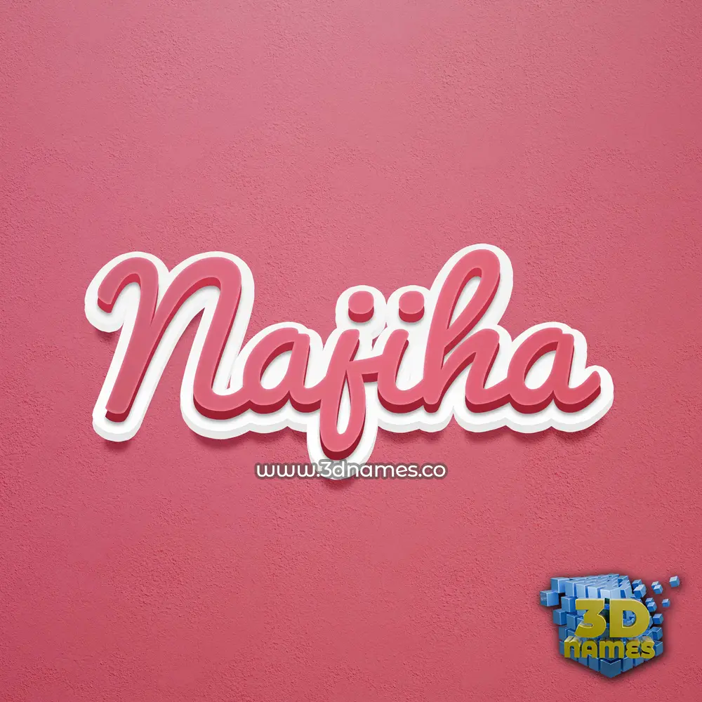 najiha in Red Scribble style - 3D name wallpaper