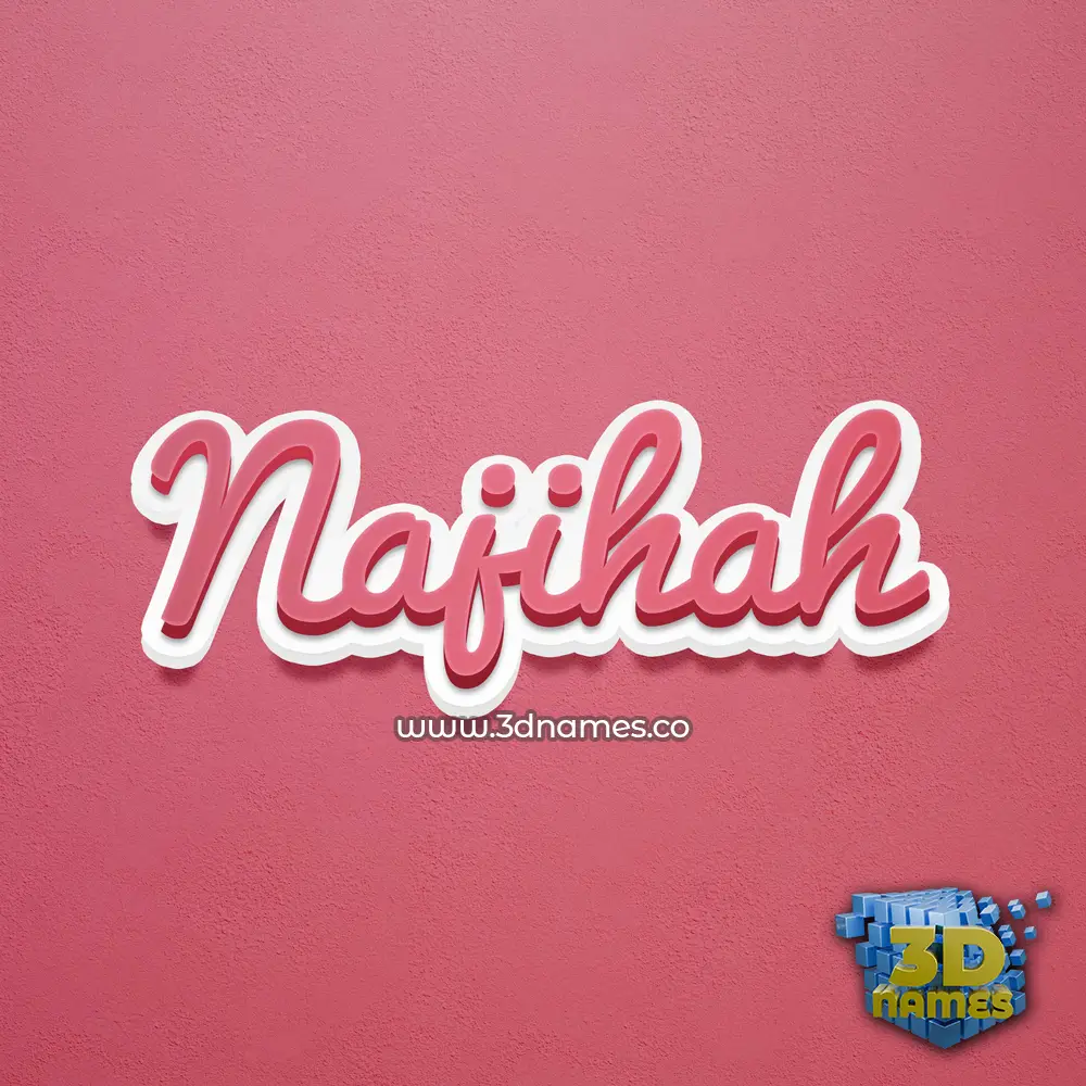 najihah in Red Scribble style - 3D name wallpaper