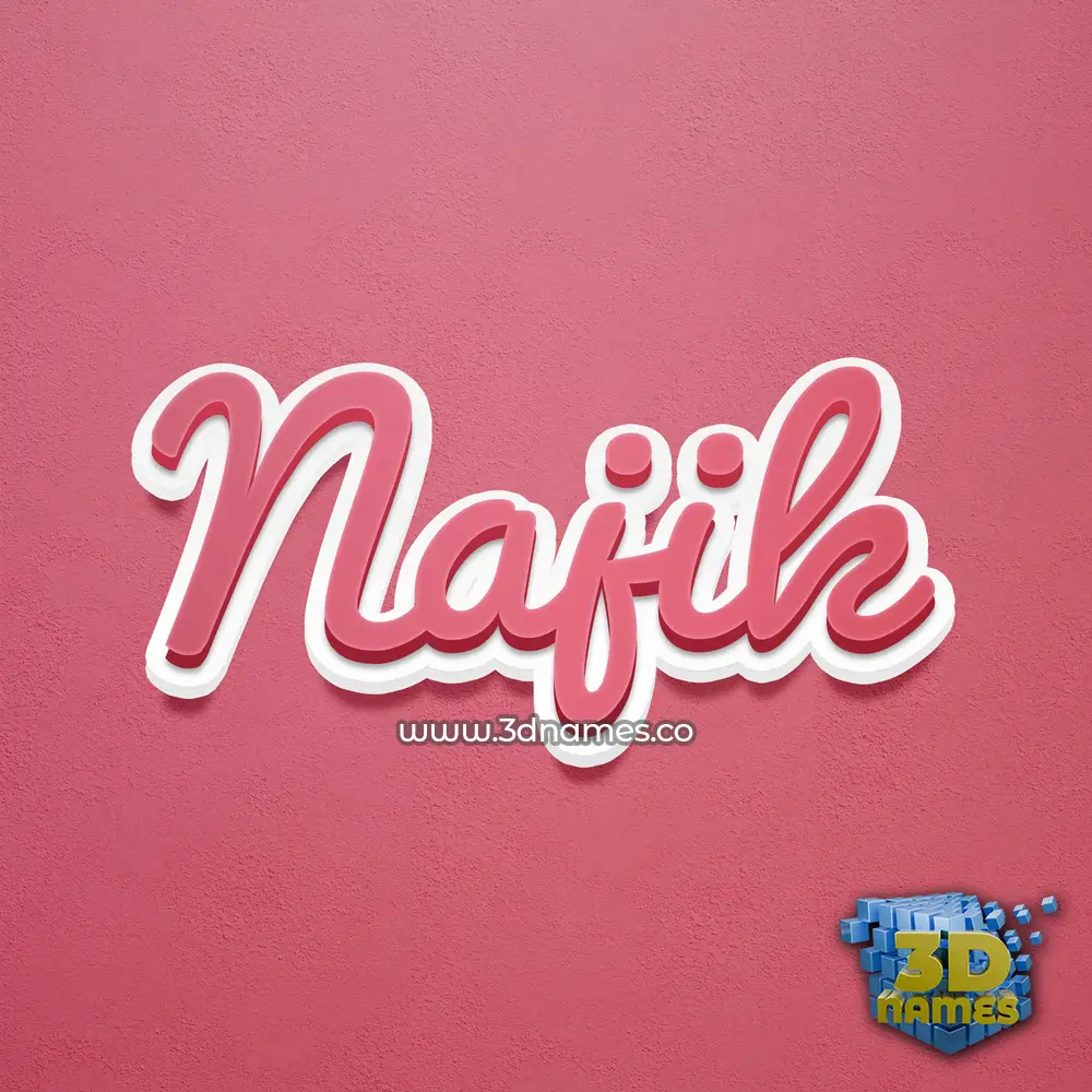 najik in Red Scribble style - 3D name wallpaper