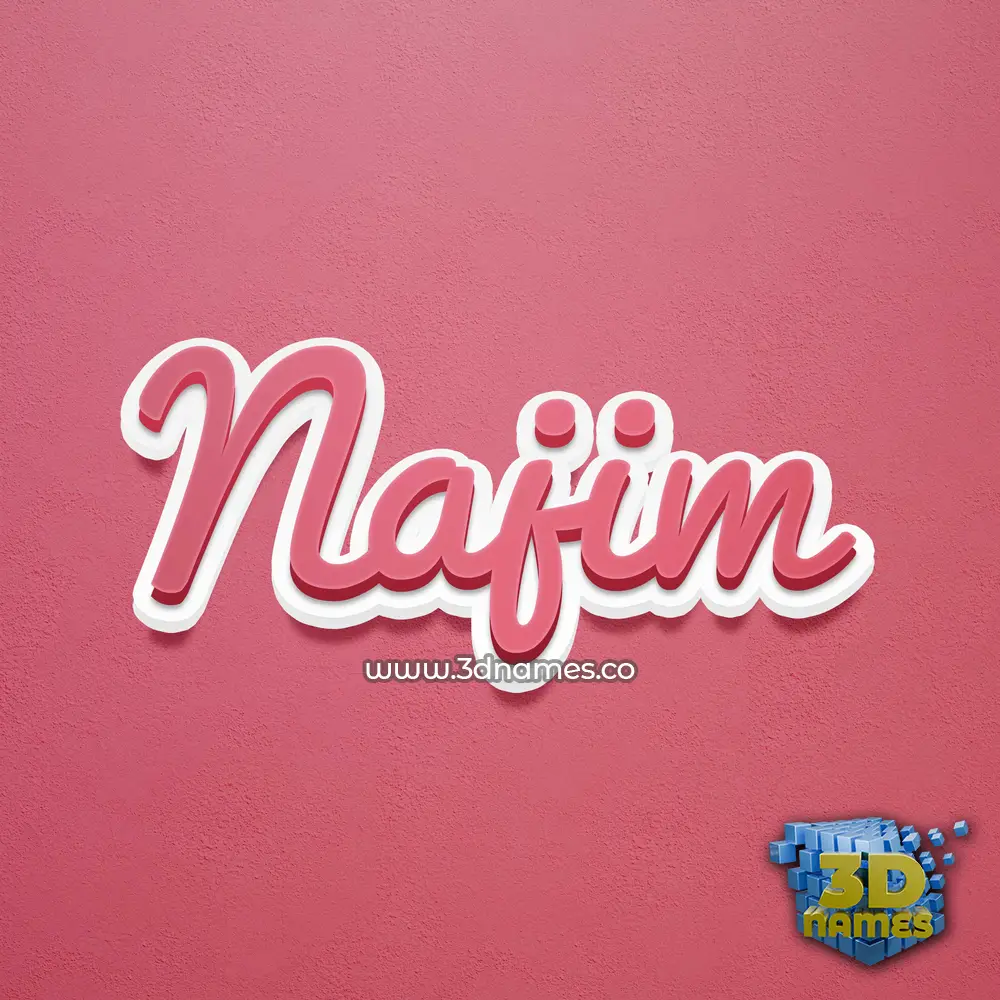 najim in Red Scribble style - 3D name wallpaper