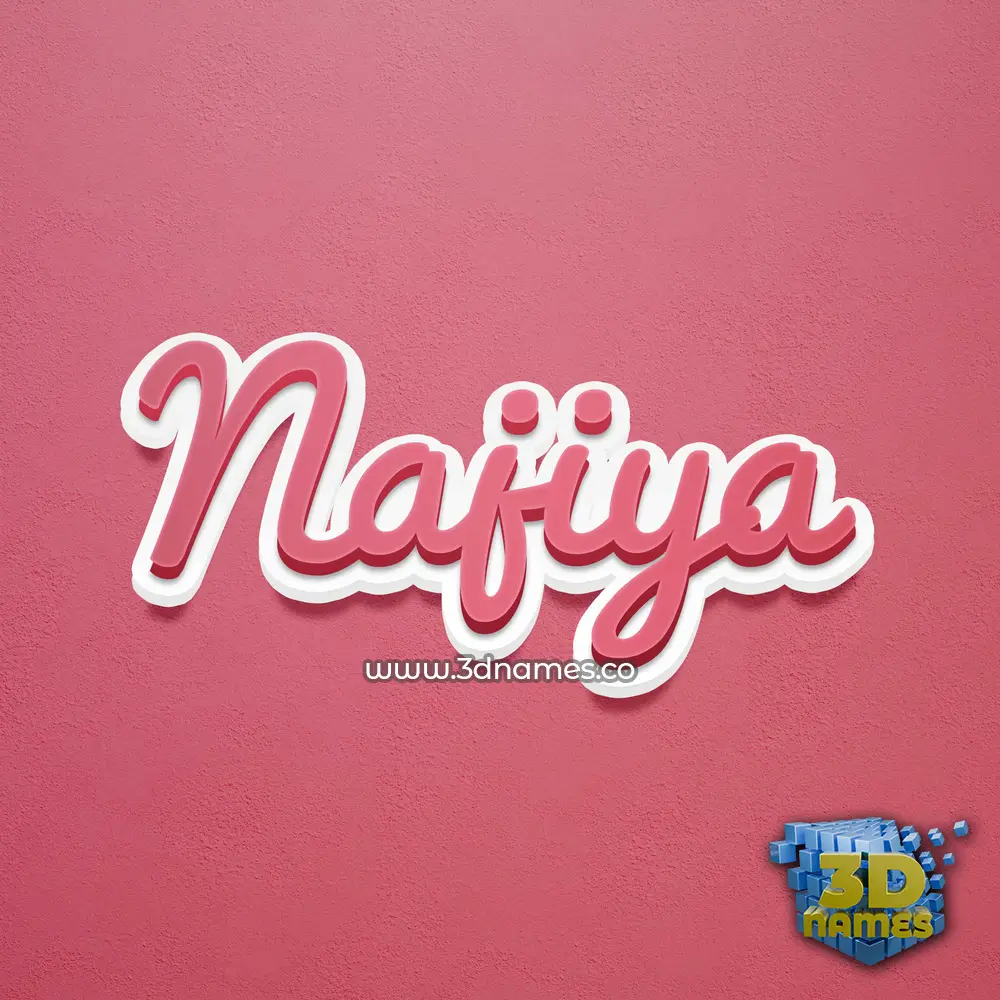 najiya in Red Scribble style - 3D name wallpaper