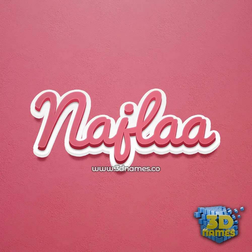najlaa in Red Scribble style - 3D name wallpaper