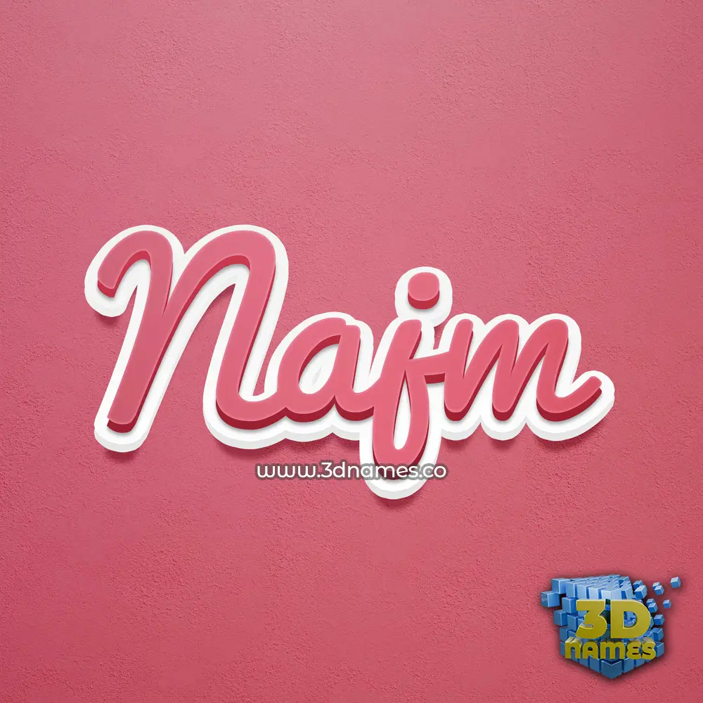 najm in Red Scribble style - 3D name wallpaper