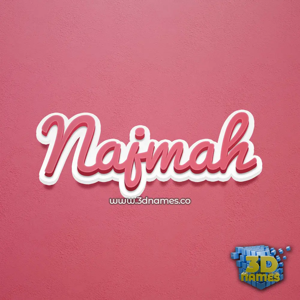 najmah in Red Scribble style - 3D name wallpaper